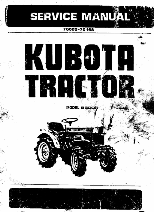 Kubota B6000 Tractor Workshop Service Manual