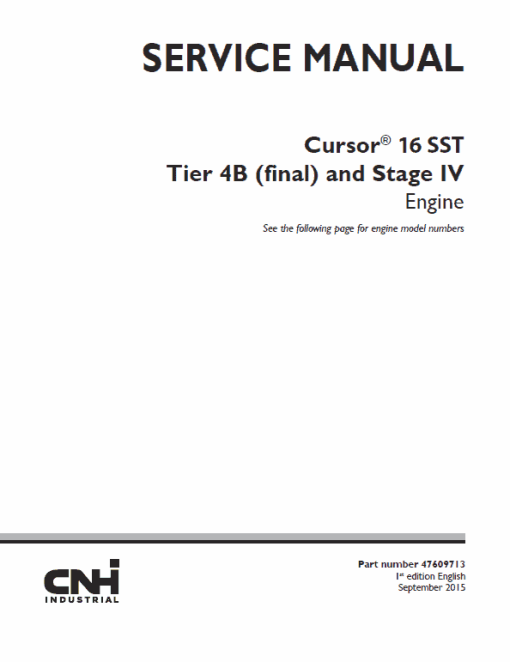 Cursor 16 SST Tier 4B (final) and Stage IV Engine Service Manual - Image 2