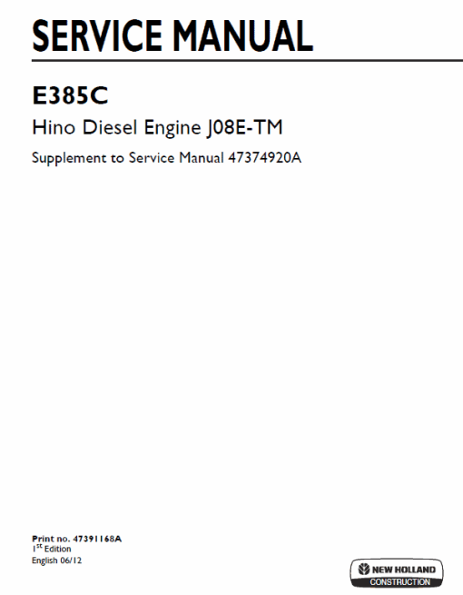 Hino Diesel Engine J08E-TM Service Manual