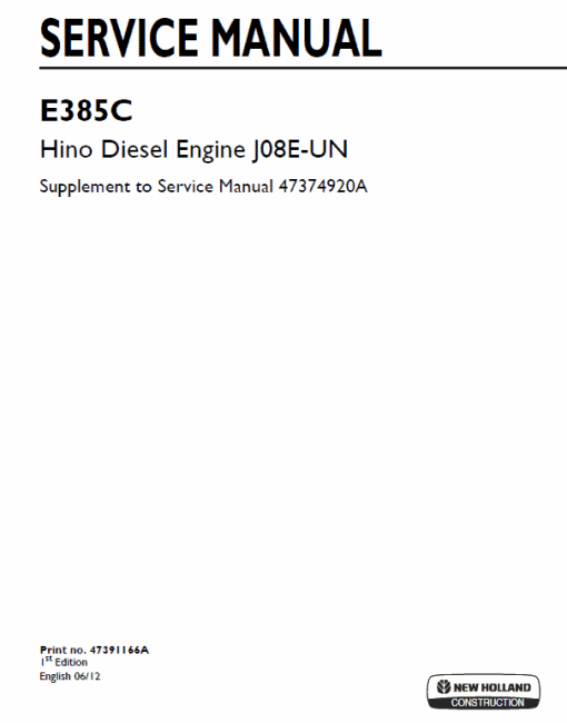 Hino Diesel Engine J08E-UN Service Manual