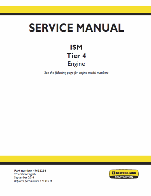 ISM Tier 4 Engine Service Repair Manual