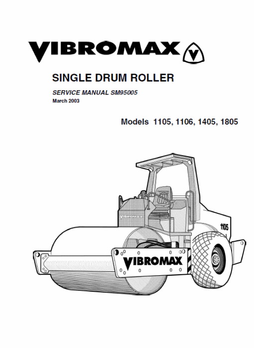 JCB Vibromax 1105, 1106, 1405, 1805 Single Drum Roller Service Manual