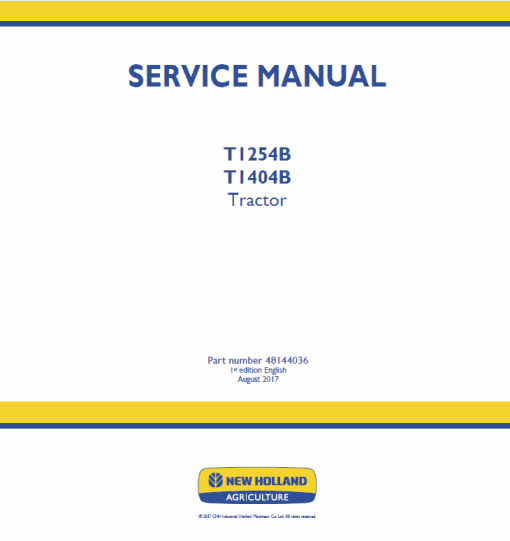 New Holland T1254B, T1404B Tractor Service Manual