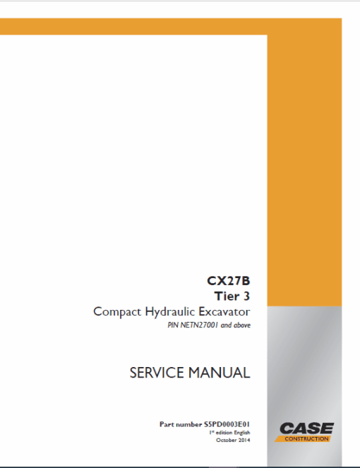 Case CX27B Excavator Service Manual