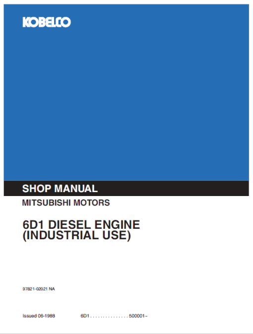 Mitsubishi 6D14, 6D15, 6D16 Engine Worskhop Service Manual