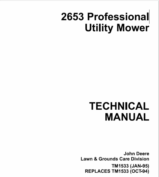 John Deere 2653, 2653A Utility Mower Repair Technical Manual - Image 6