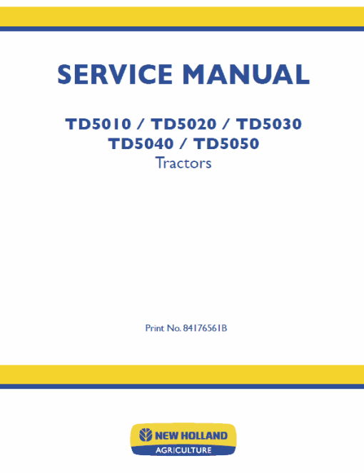 New Holland TD5030, TD5040, TD5050 Tractor Service Manual - Image 2