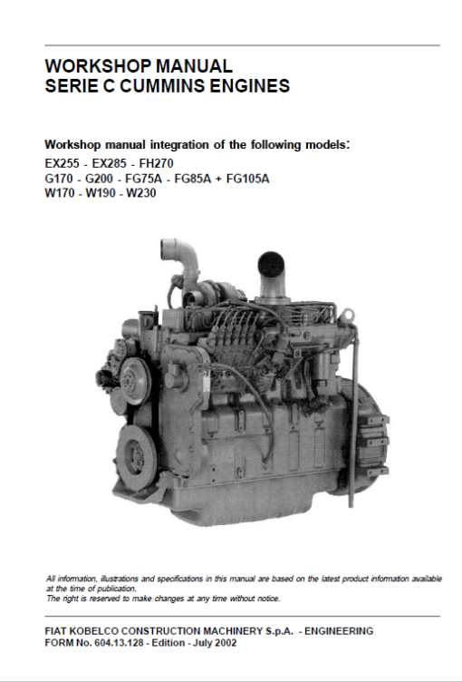 Cummins Series C Engine Workshop Service Manual