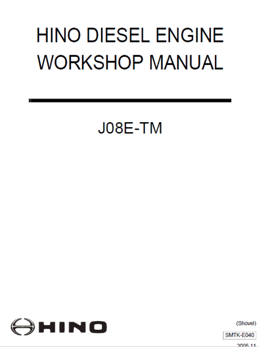 Hino J08E-TM Engine Workshop Service Manual