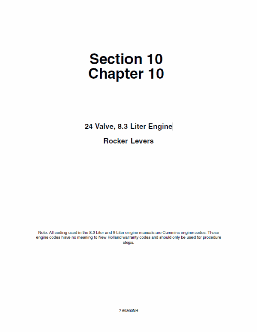 Cummins 24 Valve, 8.3 Liter Engine Service Manual