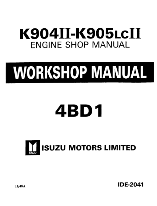 Isuzu 4BB1, 4BD1, 4BD1T Engine Workshop Service Manual - Image 2