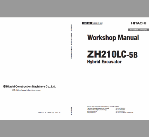 Hitachi ZH210LC-5B Excavator Service Repair Manual