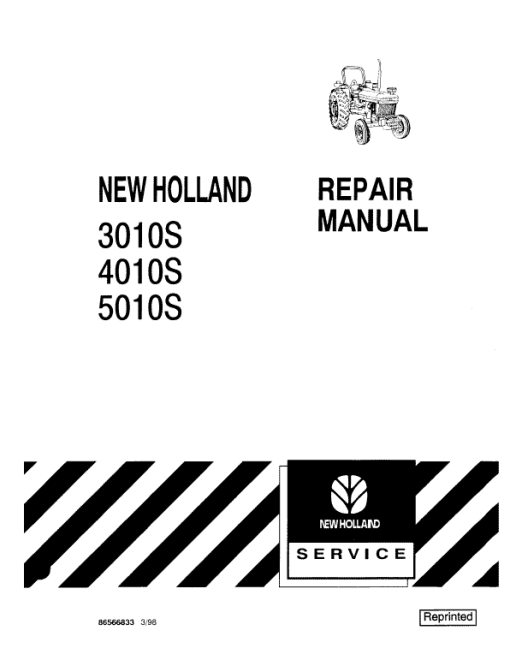 New Holland 3010S, 4010S, 5010S Tractor Service Manual