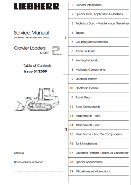 Liebherr LR 622, LR 632 Crawler Dozer Repair Service Manual