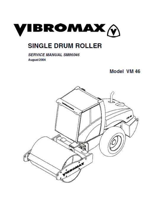 JCB Vibromax VM46 Single Drum Roller Service Manual