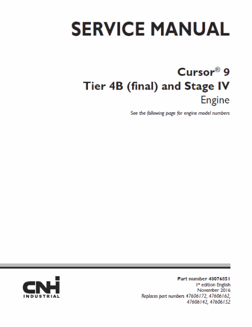 Cursor 9 Tier 4B Final and Stage IV Engine Service Manual - Image 2