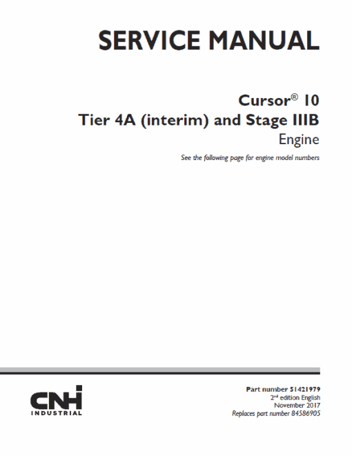 Cursor 10 Tier 4A Interim and Stage IIIB (F3AFE613AA) Engine Manual