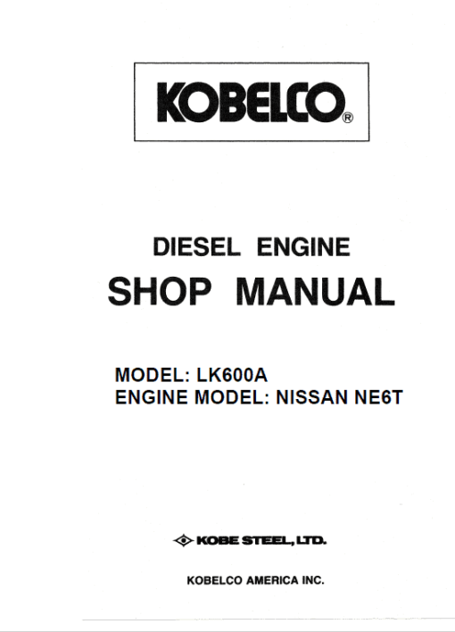 Nissan NE6T model LK600A Engine Workshop Service Manual