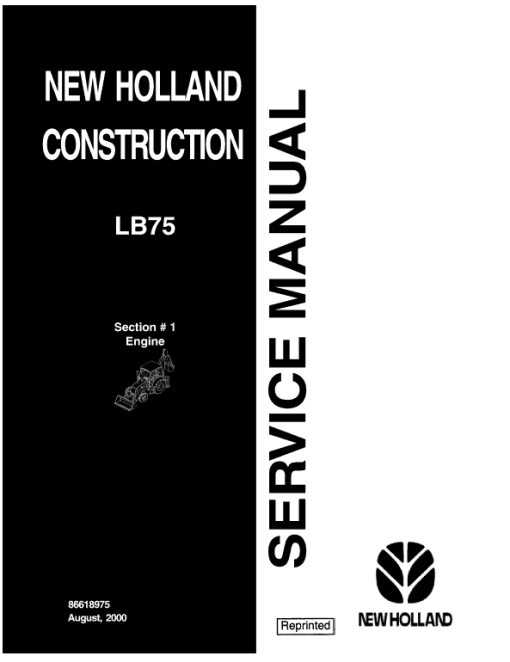 New Holland LB75 Backhoe Loader Service Manual