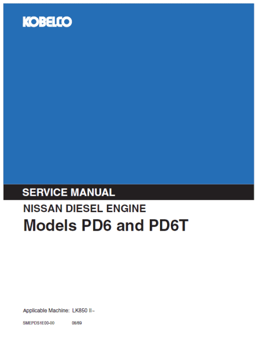 Nissan PD6, PD6T Engine Workshop Service Manual