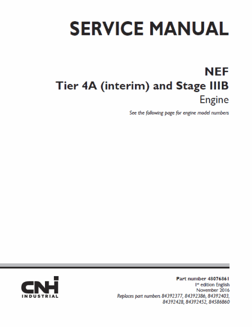 NEF Tier 4A Interim and Stage IIIB Engine Service Manual - Image 2