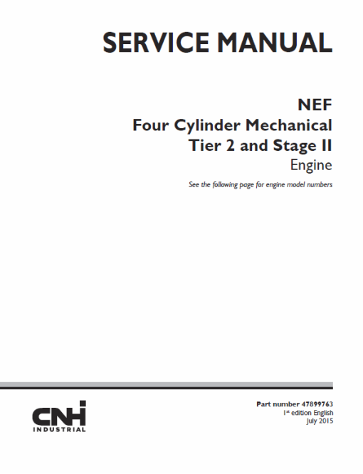 NEF Four Cylinder Mechanical Tier 2 and Stage II Engine Manual - Image 2