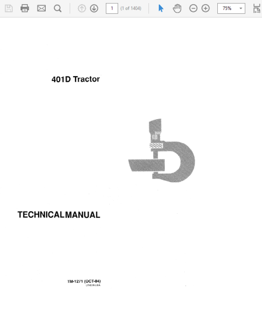 John Deere 401D Tractor Repair Technical Manual (TM1271)