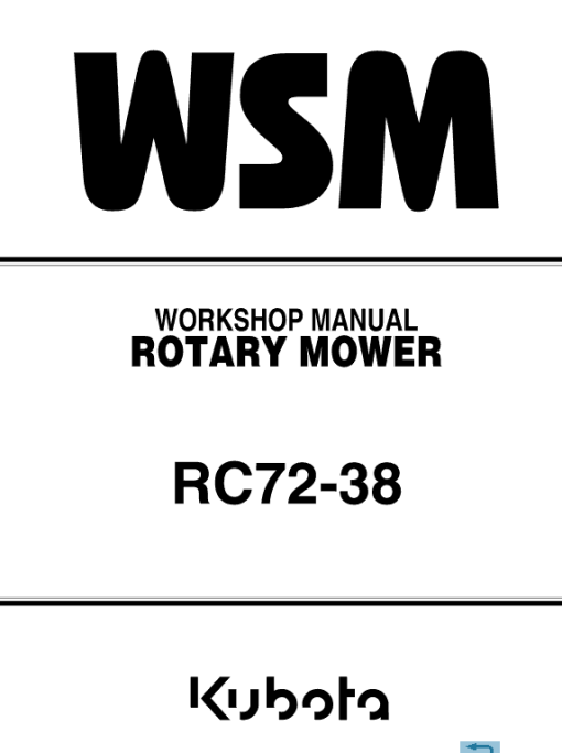 Kubota RC72-38 Rotary Mower Workshop Manual