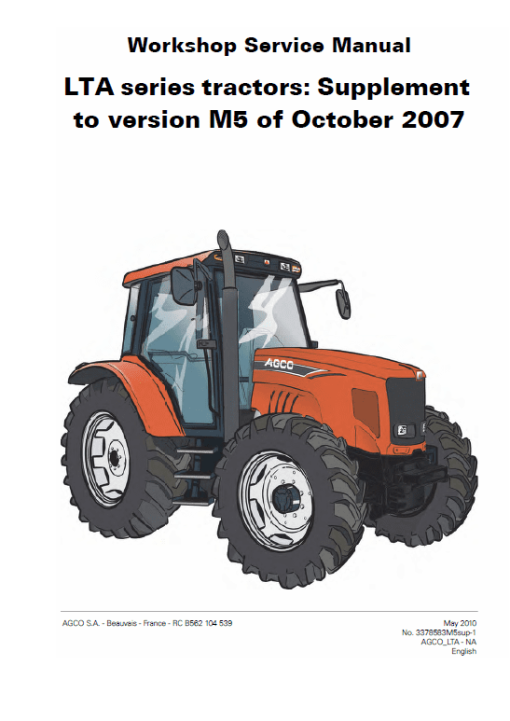 AGCO LT75A, LT85A, LT90A, LT95A Tractor Workshop Service Manual