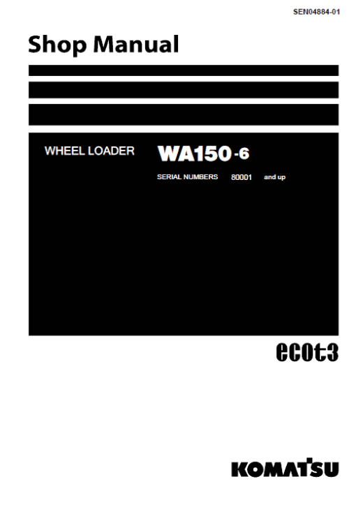 Komatsu WA150-6 Wheel Loader Service Manual