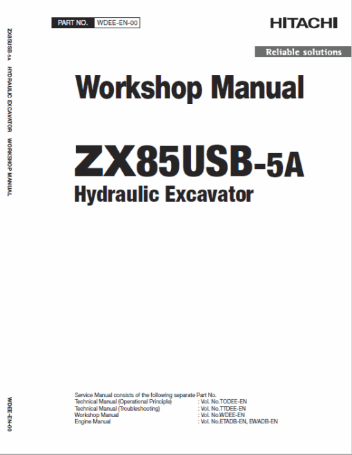 Hitachi ZX85USB-5A Excavator Service Repair Manual