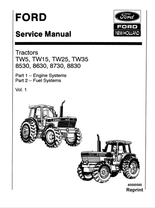 Ford TW5, TW15, TW25, TW35 Tractor Service Manual