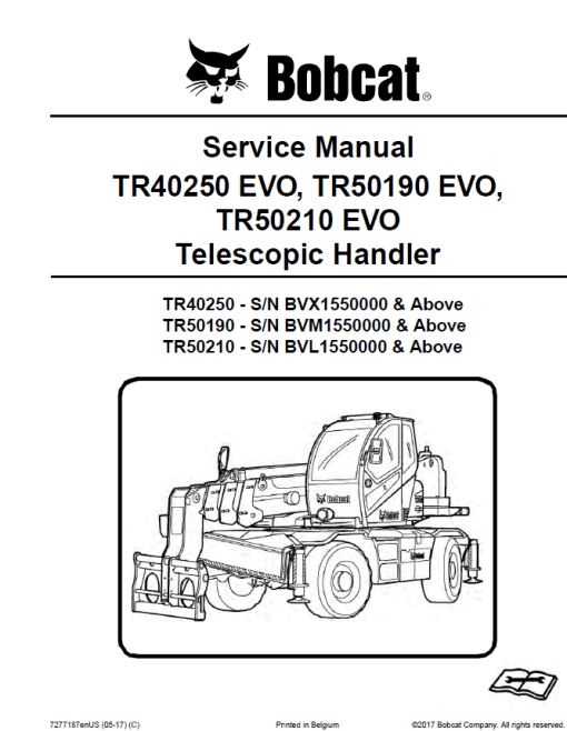 Bobcat TR40250 EVO, TR50190 EVO, TR50210 EVO versaHandler Telescopic Service Repair Manual