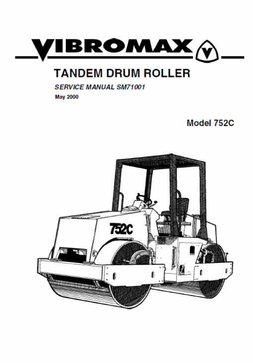 JCB Vibromax 752C Tandum Drum Roller Service Manual