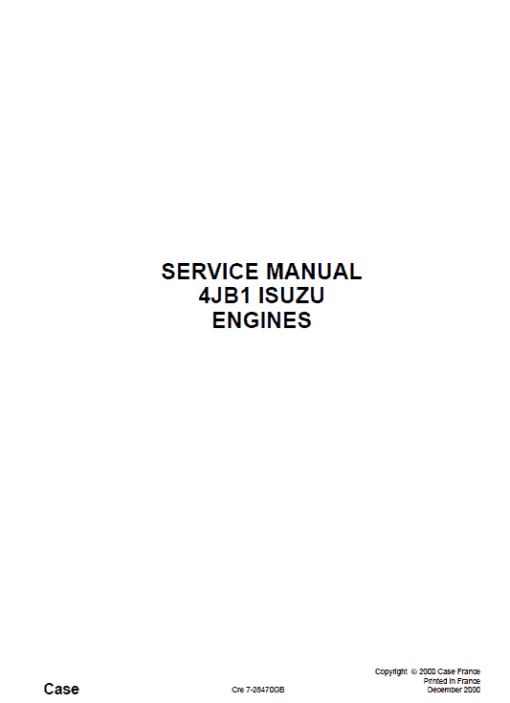 Isuzu 4JB1 Engines Service Manual