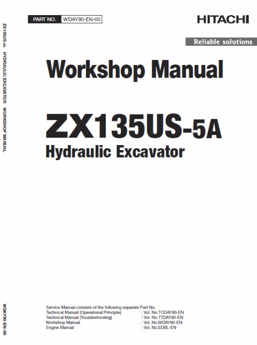 Hitachi ZX135US-5A Excavator Service Repair Manual - Image 2