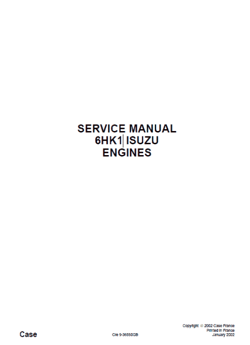 Isuzu 6HK1 Engines Service Manual