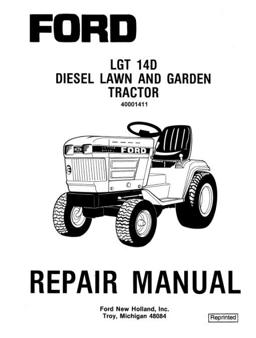 Ford LGT14D, LGT16D Lawn Tractor Service Manual