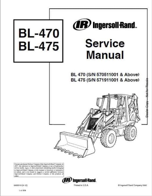 Bobcat BL470, BL475 Loader Service Repair Manual