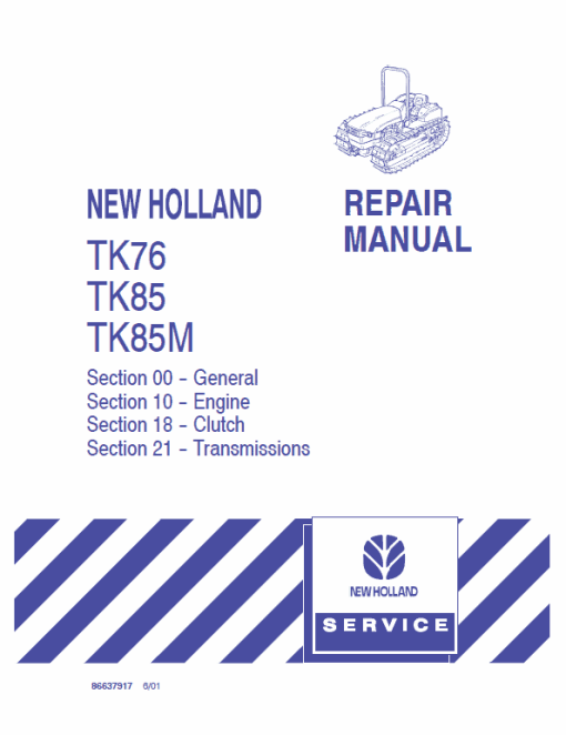 New Holland TK76, TK85, TK85M Tractor Service Manual