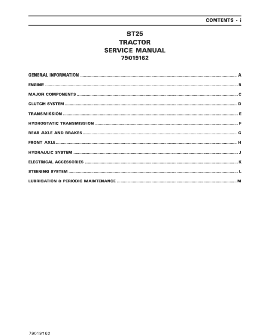 AGCO ST25 Compact Tractor Service Manual - Image 4