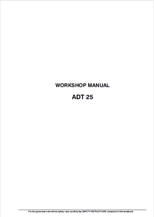 Astra ADT25 Dump Truck Repair Service Manual