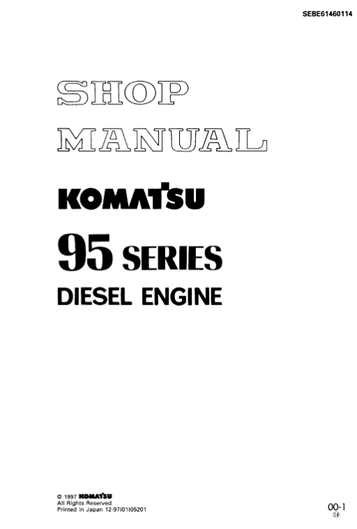 Komatsu 95 Series Engine Manual