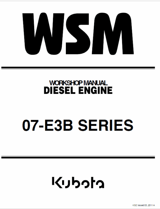 Still WSM 07-E3B Kubota Diesel Engine Workshop Repair Manual