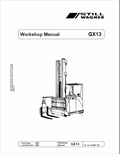 Still GX13 Order Picking Stacker Trucks Workshop Repair Manual