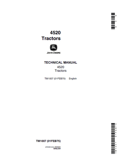 John Deere 4520 Tractor Repair Technical Manual