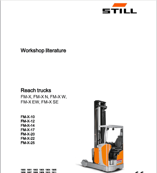 Still FM-X-10 - FM-X-25 all Model Reach Truck Workshop Repair Manual