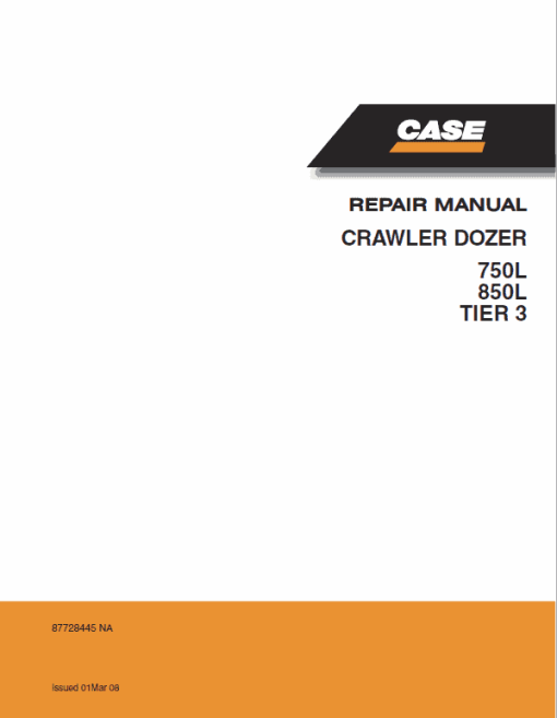 Case 750L, 850L Crawler Dozer Service Manual