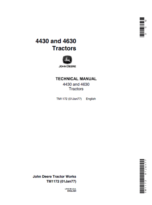 John Deere 4430, 4630 Tractors Repair Technical Manual