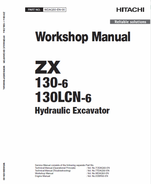 Hitachi ZX130-6 and ZX130LCN-6 Excavator Service Repair Manual